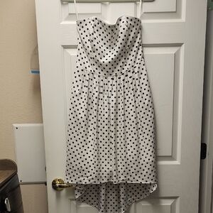 White House Black Market Strapless Dress with Black Dots